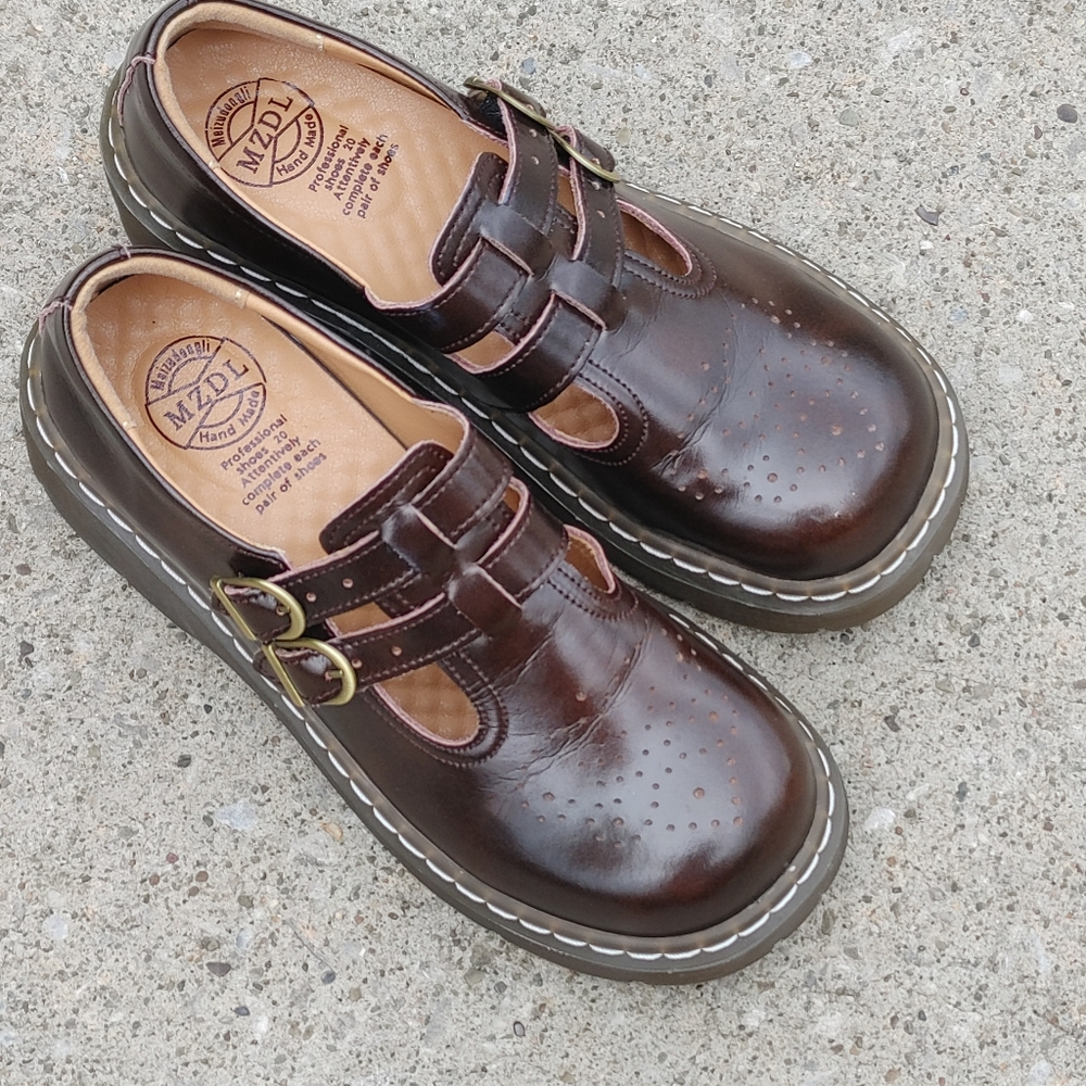 NEW MZDL Mary Janes 7 Brown Handmade Shoes